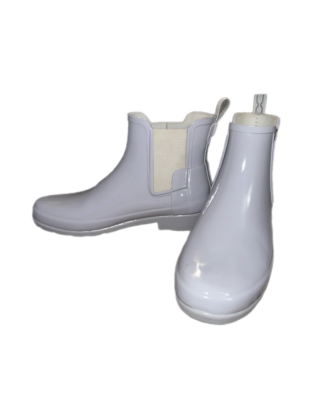 Hunter Gloss White Chelsea Rain Ankle Boots